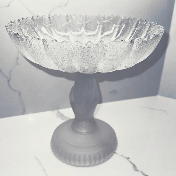 Vintage Hobbs Brockunier Tree of Life Round Compote 9 inch No. Hand Floral - Picture 2 of 7